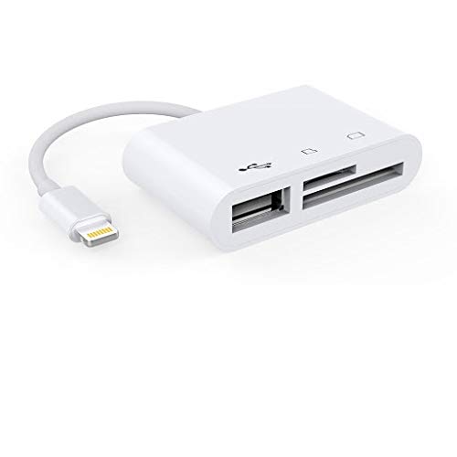 Microware USB Camera Adapter, USB 2.0 OTG Adapter Compatible with Phone/Pad, Supports Connect Camera, Phone/Pad, USB Flash Drive, Keyboard ,Support iOS 9.2 or Later, No App Needed, Plug & Play - White-picture-29