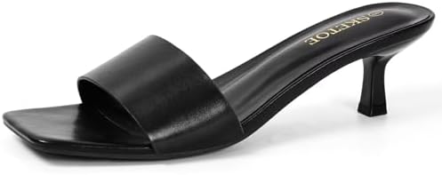 Kitten Heels for Women 2 Inch Square Toe One Band Heels Womens Dr...