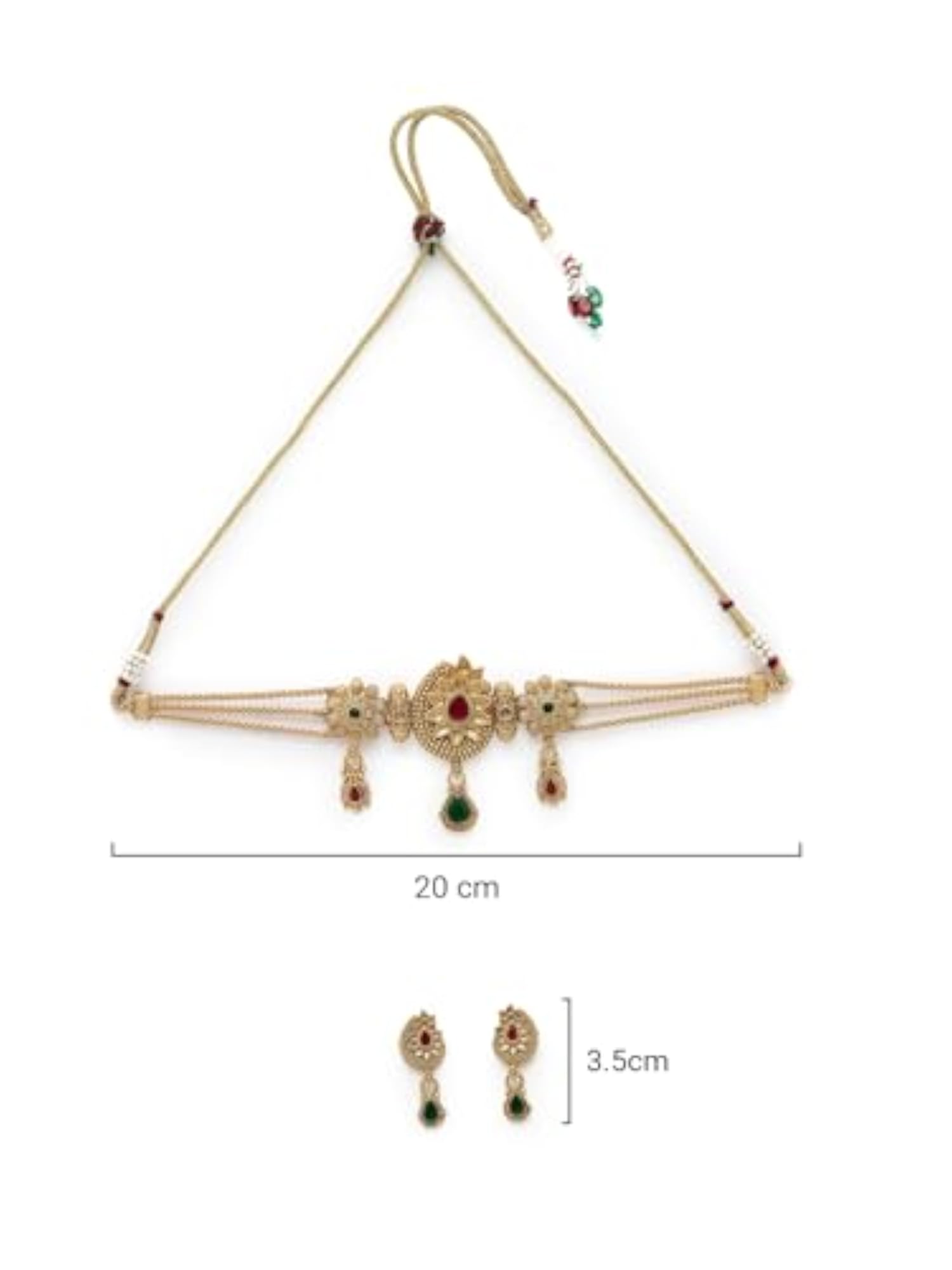 Stunning Floral Copper Choker Necklace Set with Earrings