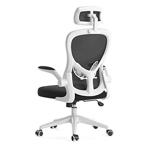 HUTALIM Silla de Escritorio Ergonómica con Respaldo Alto, Silla de Oficina para el Hogar Giratoria de 360 ​​Grados con Reposabrazos Abatibles Y Función de Inclinación, Silla Ejecutiva de Altura Ajusta