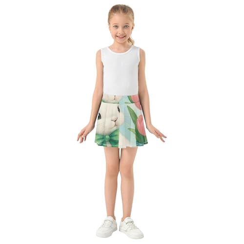 Tennis Skirts Kids Cute Easter Bunny Blue Bird Athletic Shorts Girls Skorts Print Pleated 4t3