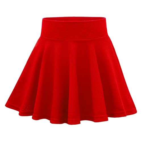 KAKU NANU Rock Mädchen Hosenrock Minirock Rock mit Hose Drunter Skort Mädchen Kleidung Rot 13 14 Jahre 164