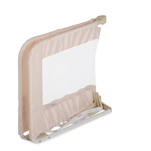 hauck Bettschutzgitter Sleep N Safe Plus für Kinder 18 Monate bis 5 Jahre, Rausfallschutz Bett für Kinder im Elternbett, 108 x 50 x 44 cm, Faltbar, Tragbar, Bettgitter für Kleinkinder (Beige)