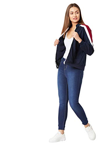 Image of Miss Chase Women's Multicolour High-Neck Solid Jacket