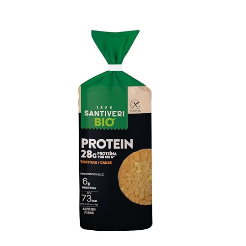 SANTIVERI - Tortitas Proteicas de Lentejas BIO - 28g de proteína por 100g - Alto contenido en Fibra, Bajo Intake Calórico (Sólo 73 kcal por ración) - Ingredientes Procedents de Agricultura Ecológica