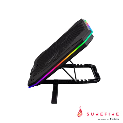 SureFire Bora X1 Gaming Laptop Cooling Pad, Laptop Cooler for Laptops up to 17 Inches, Adjustable Fan Speed, More Power, RGB Lighting