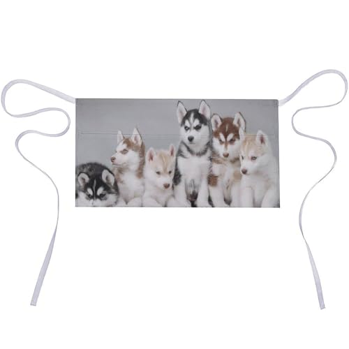 Tablier court imperméable demi-taille avec 3 poches en tissu Oxford résistant pour cuisine