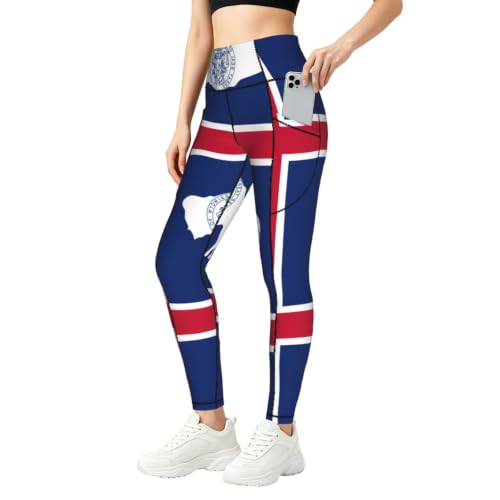 Leggings de Wyoming para mujer con estampado de alta definición para ejercicio