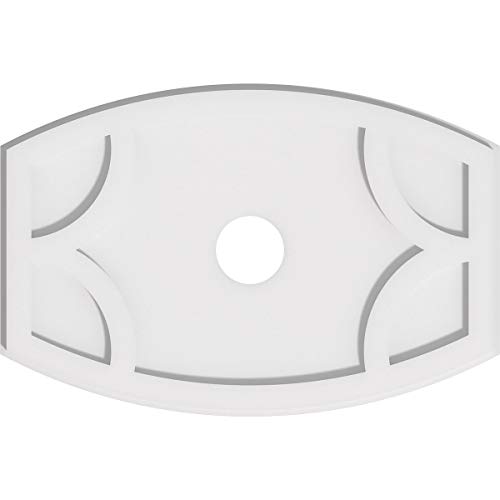 Image of Ekena Millwork CMP22X14KY-03000 Kailey Architectural Grade PVC Contemporary Urethane Ceiling Medallions 22 inchW x 14 5 /8 inchH x 3 inchID x 11 3 /4 inchC x 1 inchP