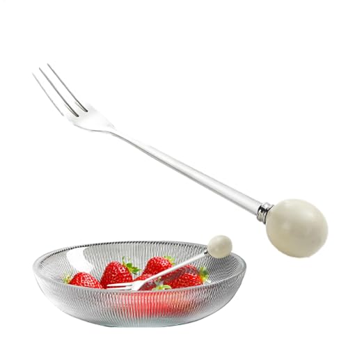 Tenedores de menú, tenedores de mesa, tenedores de postre de | tenedores de alimentos con mango de cerámica para frutas, queso, pasteles, postres,