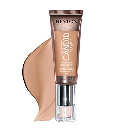 Revlon PhotoReady Candid Glow Moisture Glow Anti-Pollution Foundation, Longwear Sheer-Medium Coverage mit Natural Glow Finish, 270 Medium Beige, 22 ml