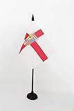 Material : Poliester 100D AZ FLAG Bandera de Mesa de la Provincia DE Zaragoza 15x10cm - BANDERINA de DESPACHO Zaragoza EN ARAGÓN 10 x 15 cm