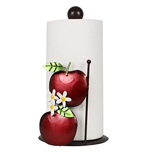 Decorative Apple Paper Towel Holder | Farmhouse Countertop Holder | Red Kitchen Accessories and Décor | Rustic Apple Kitchen Style