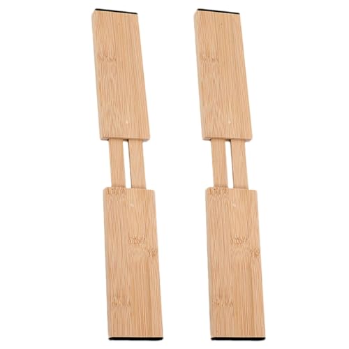 Organizador de cajones, divisores de cajones de cocina - Divisores para armarios separadores de cajones de madera de 2 piezas | Divisores de almacenamiento ajustables, organización multiusos
