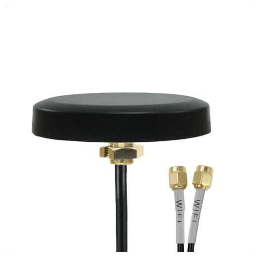 Proxicast Ultra Low Profile Triple Band Wi-Fi MIMO Puck Antenna for All Wi-Fi Frequencies (2.4, 5.8, 6 GHz) - Through Hole Screw Mount - 3 ft Coax Lead w/RP-SMA (ANT-132-S02)