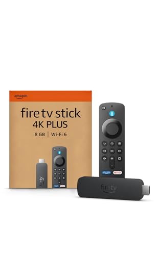 Amazon Fire TV Stick 4K Plus streaming device, supports Wi-Fi 6, Dolby Vision/Atmos, HDR10+, find TV programmes faster with Alexa+