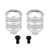VRTYVEYBB Lot de 2 têtes d'arrosage en aluminium pour tuyau d'arrosage, arrosage lent des racines, entretien délicat des plantes, conservation de l'eau, filetage de 1,9 cm