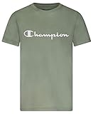 Champion Boys Short Sleeve Logo Tee Shirt (Large, Ecology Green)