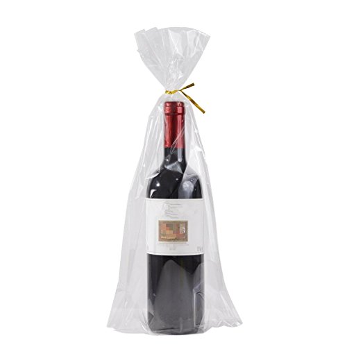 100 Gusset Cello Bags with Ties - 2.8 mil Big Size Gift Wrap