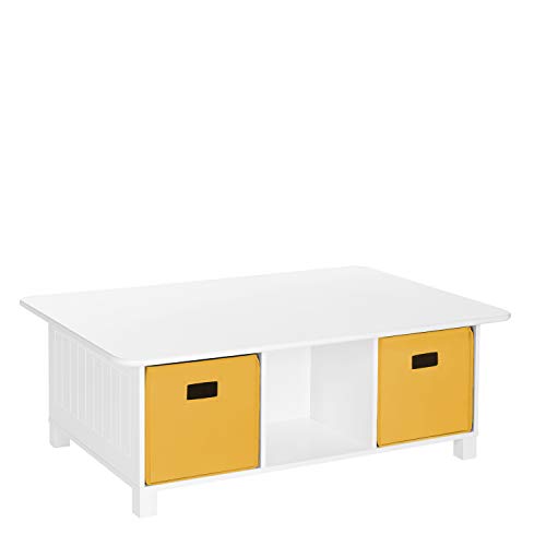 RiverRidge Home RiverRidge Activity Table, White with Golden Yellow Bins