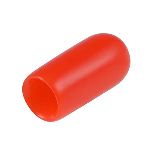 uxcell 200pcs Rubber End Caps 5mm ID Vinyl Round End Cap Cover Screw Thread Protectors Red
