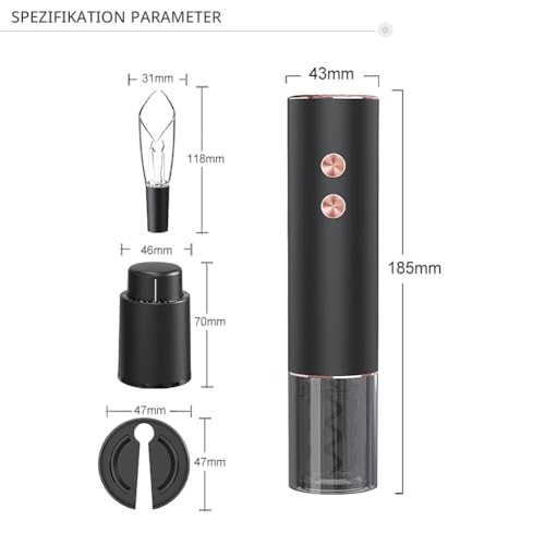 YYDSBAYS Korkenzieher Wein Weinöffner Elektrisch Automatischer Flaschenöffner Professionell für Weinliebhaber Luxusgeschenk (Gold, Set, Geschenkbox, Wiederaufladbar)
