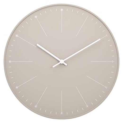 Remnos NL 14 11 BG Lemnos Analog Wall Clock, Dandelion Beige, Diameter 11 . 4 x Thickness 1 . 6