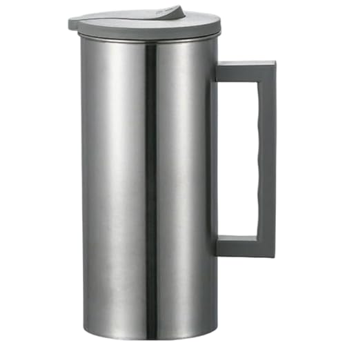 Jorzer Jarra de Acero Inoxidable con Tapa Jarra de Metal de 1800 ml de Acero Inoxidable de Gran Apertura con asa de Agua Antideslizante para café té Jugo Bebidas de