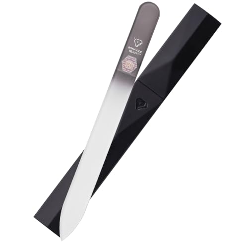 Bona Fide Beauty Czech Glass Nail File in Gray with Black Hardcase