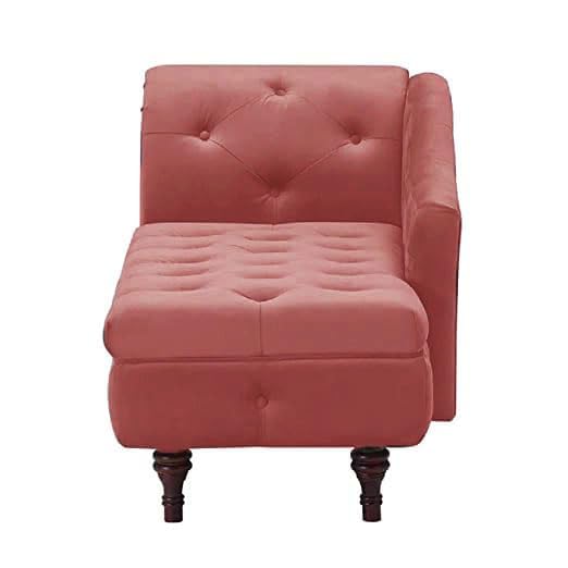 Image of Velvet Chaise Lounge Box Storage for Bedroom, Livingroom (Ash Rose)