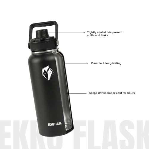 Botella Térmica Ekkovision Ekko Flask, Acero Inoxidable, Negra, 64 Onzas miniatura 4