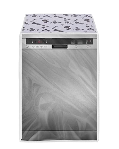 Image of Amazon Brand - Umi. Dishwasher Cover Suitable for Bosch of 12, 13, 14, and 15 Place Setting (63cmsX63cmsX81cms, Half White & Grey)