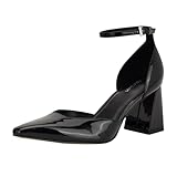 Calvin Klein Women's Nalene Pump, Black Patent 001, 8.5