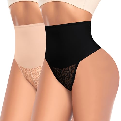 String gainante ventre plat avec taille haute en dentelle pour un lissage invisible optimal