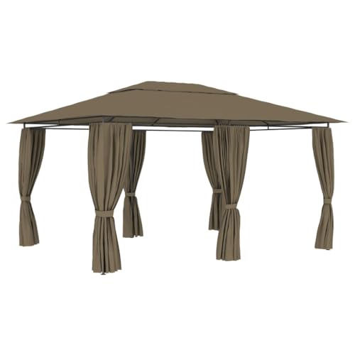 Home Outdoor OthersGarden Festzelt mit Vorhängen 4x3m Taupe 180g/m