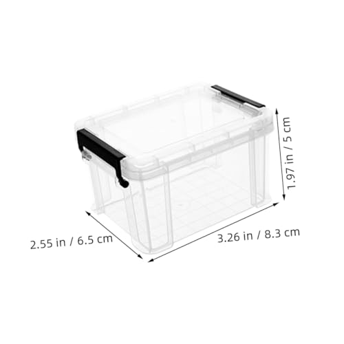 Image of Totority Mini Storage Boxes Set of 4 Clear Plastic Storage Containers 3.26X2.55X1.96 Inch Compact Organizer for Toy Craft Supplies and Home Sundries