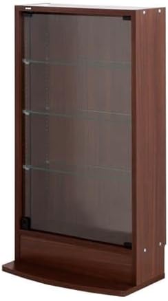 コレクションケース/収納棚 【レギュラー ロータイプ 本体 奥行19cm ブラウン】 幅54.1cm 強化ガラス扉 棚板 【組立品】