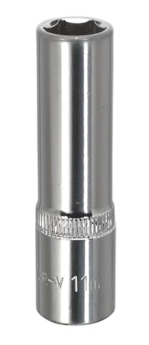 Image of Sealey Sp3811D Walldrive Socket 11Mm Deep 3/8Sq Drive Fully Polished