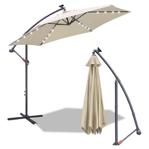 Fiqops Parasol Solaire LED 3.5M Cover