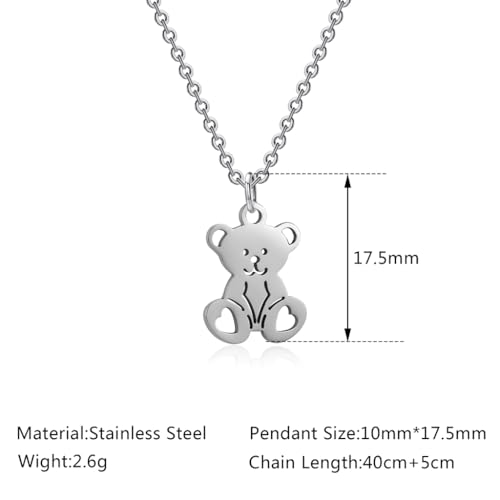 Jude Jewelers Stainless Steel Cute Bear Style Pendant Necklace3