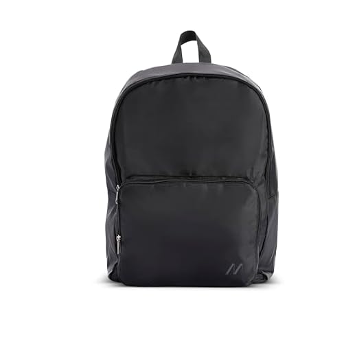 Muitomas Zaino Pieghevole Ultraleggero e Compatto, Con Tasca Frontale e Spallacci Regolabili, 31 x 40 x 14 cm, Colore Nero