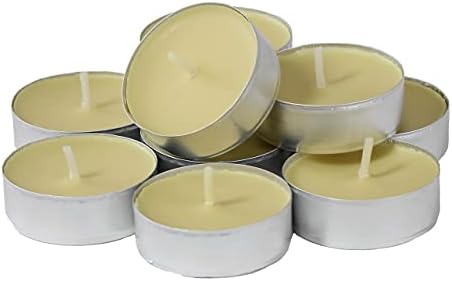CandleNScent Colored Tea Light Candles | Unscented | Ivory | Made in USA (Pack of 30)