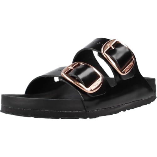 Birkenstock Arizona Big Buckle Sandale Aus Schwarzem Lackleder, Size: 37