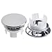 2-Pack Sink Overflow Ring Chrome Round Overflow Cover for Bathroom Sink, ABS Plastic Replacement Trim for 22mm-24mm (7/8