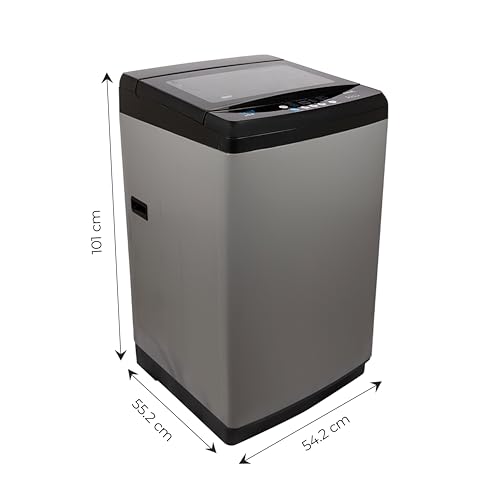 Image of Midea 9kg 5-Star Top Load | Fully Auto | Soft Close Glass Lid | Hydrowave Stainless Tub | 10 Wash Programs | Auto Drum Clean | Magic Filter | Child Lock | Delay Wash | Inox Grey | MWMTL090FP1GNIG