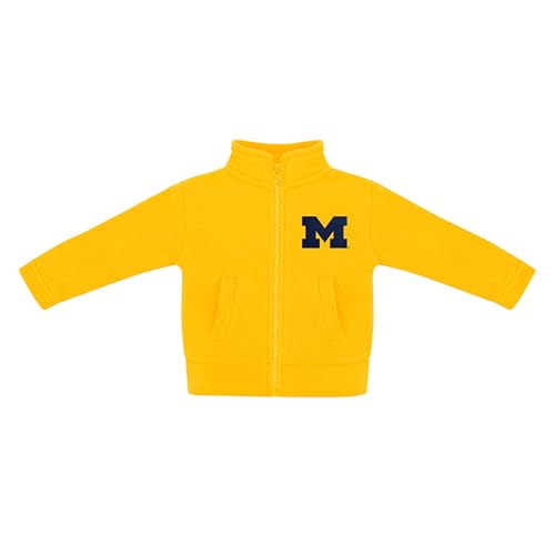 College Baby Polar Fleece Jacket - Michigan Wolverines M Script Logo, Gold, 18 Months, for Boys & Girls