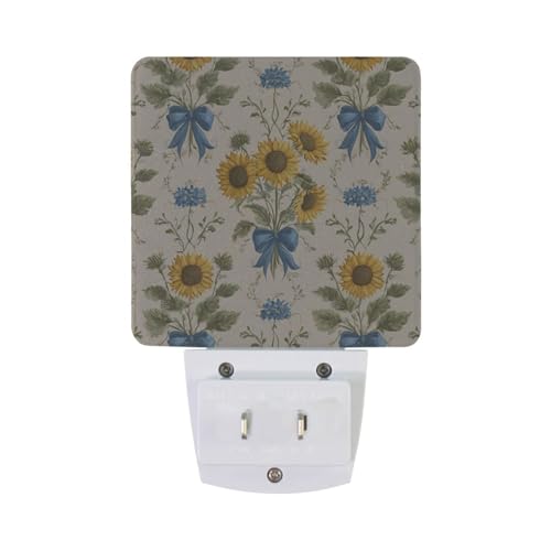 Lámpara nocturna led con sensor de luz girasol y moño miniatura 6