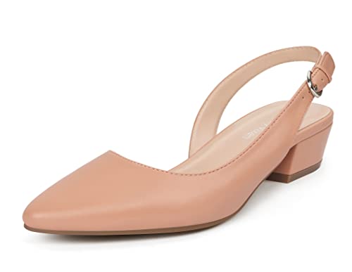 Women's Pump Slingback Kitten Heels Closed Toe Low Dress Shoes