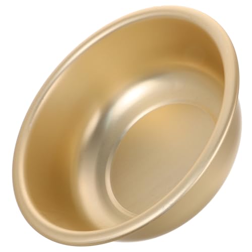 Hemobllo Lavabo de Aluminio Amarillo Redondo Grande Cuenco Profundo para Lavado de Verduras y Uso Cocina Resistente y Fácil de Limpiar para Reuniones y Uso Diario