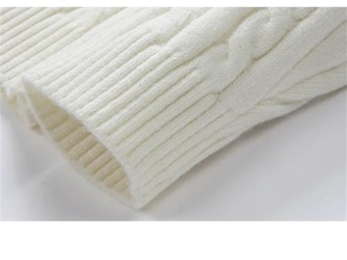 Men's Round Neck Cable Twist Sweater Thickened Solid Color Loose Knitted Sweater4